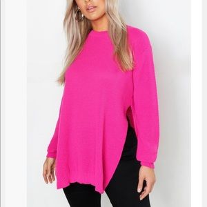 Boohoo plus neon pink sweater